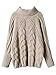 Persun Women Gray High Neck Chunky Cable Long Sleeve Sweater