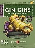 Gin-gins Original Chewy Ginger Candy 4.5 Oz (Pack of 6)