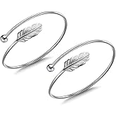 Sterling Silver Bangle Bracelets for Women,Fashion Jewelry Simple Adjustable 925 Silver Cuff Bangles for Women Mom Wife Valentine Mothers Day Gift