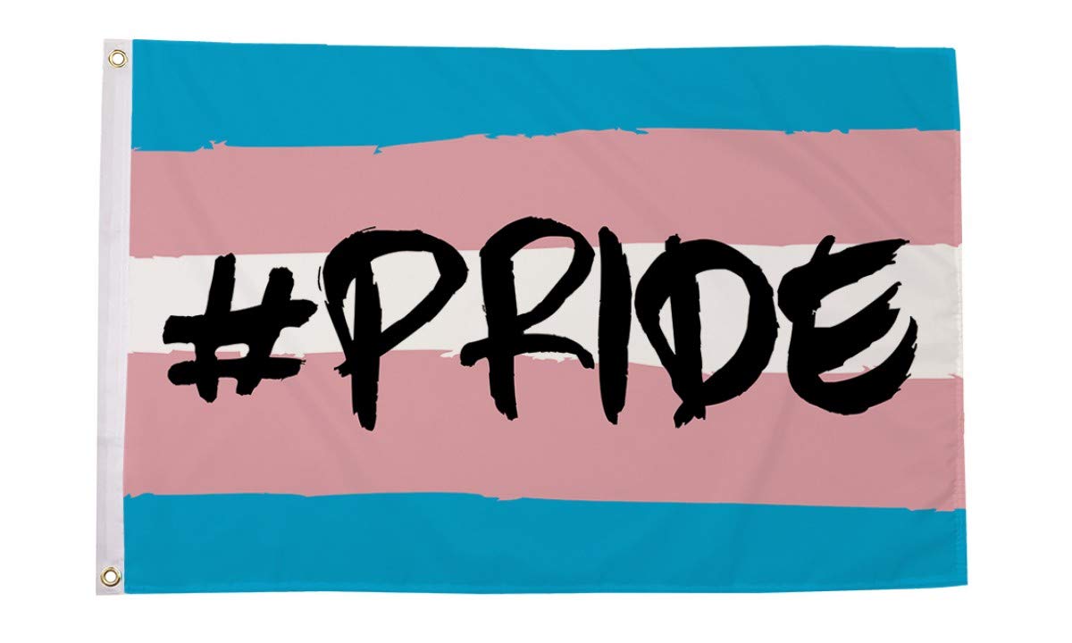 AZ FLAG - Transgender Hashtag Pride Flag - 3x5 Ft - 100D Polyester Lgbt Transgender Community Banner with Two Metal Grommets - Fade Resistant - Vivid Colors - 3' x 5' Feet - 150x90 Cm