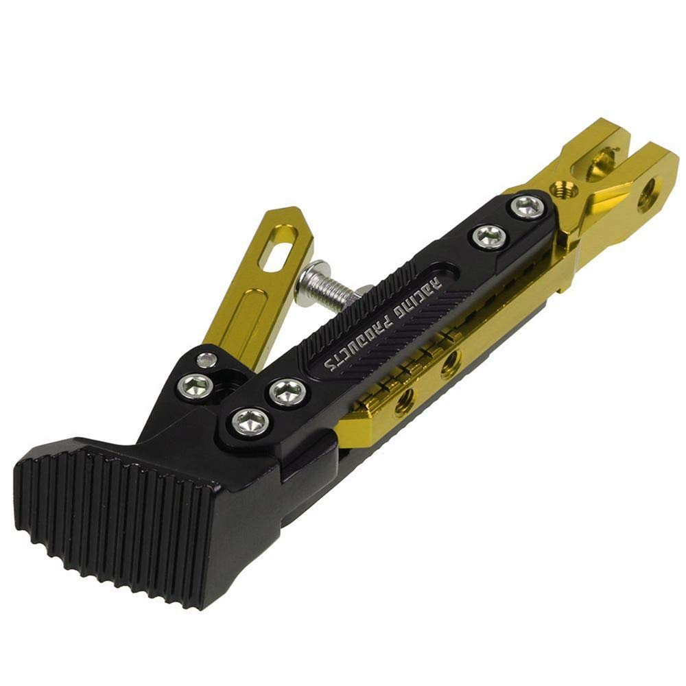 Alamor Cnc Aluminum Alloy Adjustable Kickstand Foot Side Stand compatible with Motorcycle 500Kg - Yellow