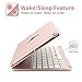 KVAGO iPad Keyboard Case Compatible with iPad 9.7 inch 2018/2017 F8S Hard Shell Case with 7 Colors Back-lit Wireless Keyboard for iPad 6th Gen,5th Gen -Rose Gold