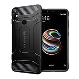 KAPAVER® Xiaomi Redmi Note 5 Pro Back Cover Case Premium Tough Rugged Solid Black Shockproof Slim Armor Back Cover Case for Xiaomi Redmi Note 5 Pro