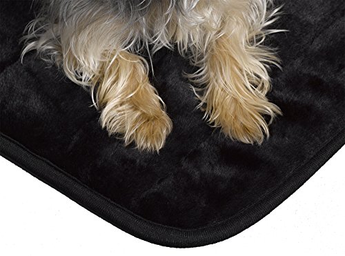 MidWest Quiet Time Pet Bed Deluxe Black Fur Pet Mat 35 " x 23"