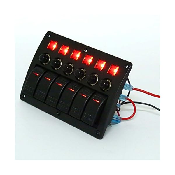 Amarine-made-6-Gang-Red-LED-Indicators-Rocker-Circuit-Breaker-Waterproof-Marine-Boat-Rv-Switch-Panel-PN-CB6-R