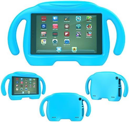 Huahp Case for Amazon fire HD 8 Tablet. [Light Weight] [Shockproof] Kids Children Cover Case with Carrying Handle Stand For Amazon Fire HD 8 Tablet (Fit "2016 Release/2017 Release") (Blue)
