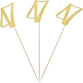 Gold Glitter 47th Birthday Centerpiece Sticks, 12-Pack Number 47 Table Topper Anniversary Party Decorations