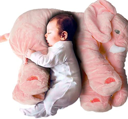 BA Baby Kids Children Toddler Soft Plush Elephant Sleep Pillow Lumbar Cushion Toys (pink)