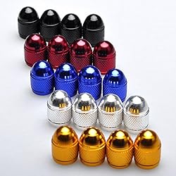 GODESON Black Car Tire Valve Stems Cap Bullet Style