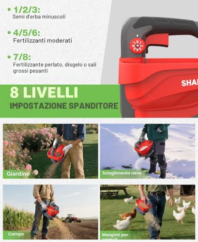 Shall Universal Rechargeable Battery Seeder, 7.2 V Electric Fertilizer Spreader, Suitable for Road Salting, Snow Removal and Sowing, Battery and Charger Included
