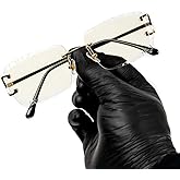 Street Knitted Rimless Gold Wire Frame Rectangular Unisex Luxury Trendy Old School Retro 90's Frameless Gem Cut Clear Lens Hip Hop Diamond Cut Eye Glasses For Men Women