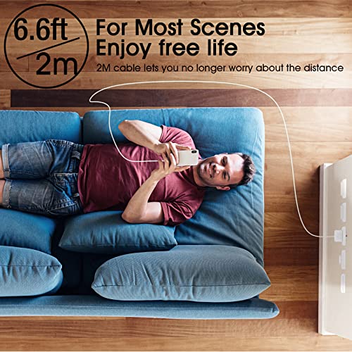 [MFi Certified] 2Pack 20W PD USB C Wall Charger Adapter for iPhone Fast Charger Plug with 2Pack 6FT USB C Lightning Cable Fast Charging Lead for iPhone 14 13 12 11 Max/Pro Mini and More-White