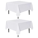 sancua White Large Square Tablecloths 85x85 Inch, 2