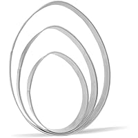 Large Egg Cookie Cutter Set - 5”,4”,3” - 3 Piece - Stainless Steel