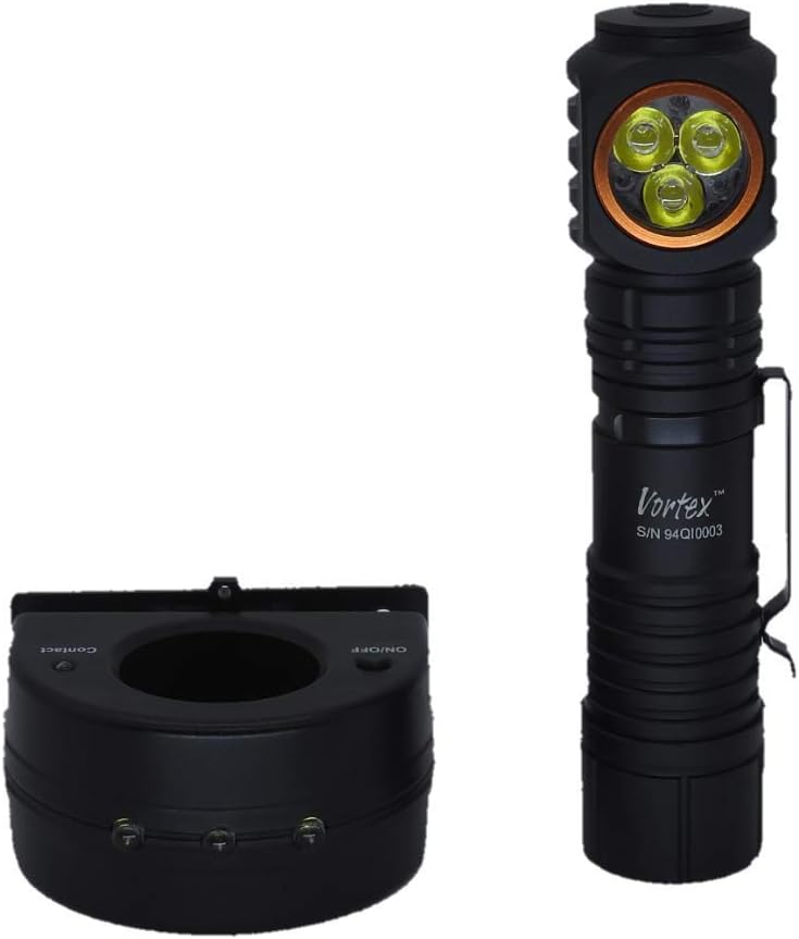 Vortex TO101 2 in 1 Working and Emergency EDC Construction Rechargeable Charging Dock 7/24 Side Angle Magnetic Base Up to 1200 Lumen 3pcs LED Power Indication Flashlight - Image 3