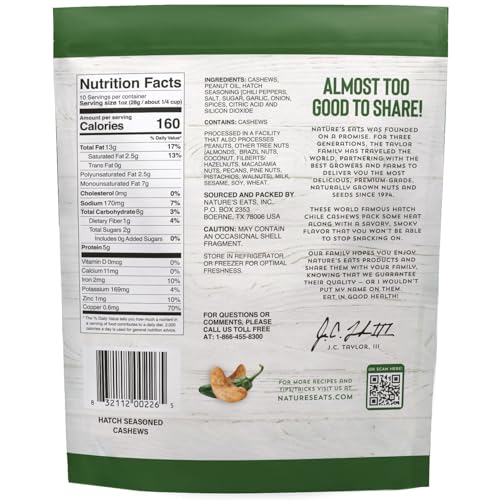 NATURE’S EATS HATCH CASHEWS 10OZ