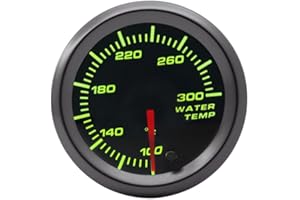 Gauge Meter Kit 52mm Diameter Smoked Lens GlowShift Tinted 7 Color LED Water Coolant Temperature Temp Gauge Meter - °F