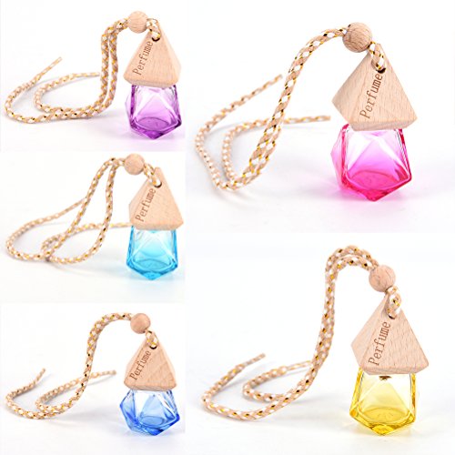 IYSHOUGONG 3 Pcs Empty Car Perfume Bottle Refillable Hanging Perfume Fragrance Bottle Home Car Air Freshener, Color Random