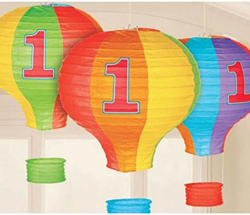 1st Birthday Hot Air Balloon Paper Lanterns (3ct)