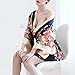 Superex Sexy Japanese Kimono Lingerie Costume Set Robe with Bow Belt, G-String (Black)