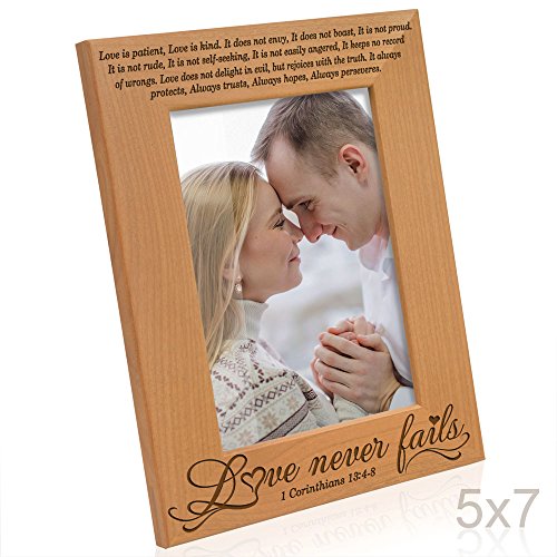 Kate Posh - Love Never Fails - 1 Corinthians 13:4-8 - Wood Picture Frame (5x7-Vertical) - Thumbnail 5