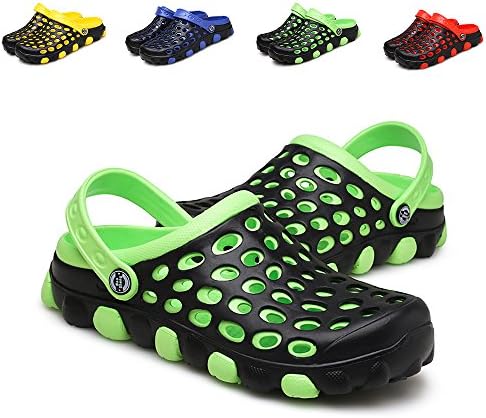 Cyiecw Unisex Breathable Garden Clogs Outdoor Walking Slippers Anti-Slip Beach Shower Sandals (US 8-9, Green)