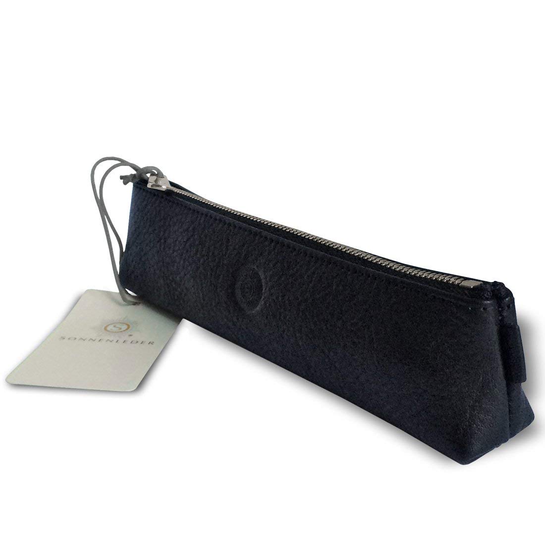 Sonnenleder "Simmel" High Quality Leather Pencil Case, Color: Black, Genuine Leather * Made in Germany
