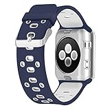 UMTELE Compatible with Apple Watch 4 Bands 40mm 38mm, Soft Silicone Sport Strap with Ventilation Holes Breathable Replacement Bands Replacement for Apple Watch Nike+, Series 4/3/2/1 40mm 38mm