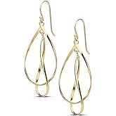 MILLA Teardrop Earrings - Designer Silver Statement Earrings or Gold Dangle Earrings for Women Trendy Upscale Dangly Earrings