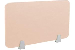 Icegrey Acoustic Desk Divider Privacy Panel Removable Sound Absorbing Desk Partition Board with 2 Clips for Student Call Centers Offices Braries Classrooms Library, Beige, 23.4x11.7"