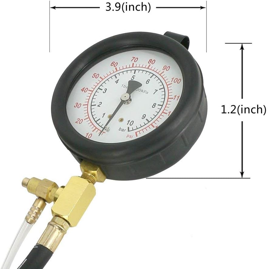 SUMMITTEILE Fuel Injection Pressure Tester Kit – 140 Psi / 10 Bar – Gasoline, W/ Carrying Case