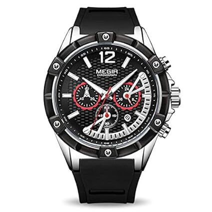 Megir Tough Time Black Chronograph Luxury Sports Watch for Mens & Boys with Free Addic Watch (MN2083GS-BE)