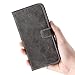 B BELK Motorola Moto Z Play Droid Case, Retro Vintage Leather Wallet Case for Motorola Moto Z Play Droid 2016, Classic Magnetic Snap Folio Flip Card Cover with Stand Function - Grey