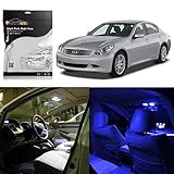 Partsam 2003-2007 Infiniti G35 Coupe Blue Interior Lights LED Package Deal(7 Pieces)+ Gift Tool