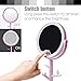 LED Lighted Makeup Mirror / Circle Touch Screen Vanity Mirror, Bathroom Countertop Cosmetic Mirrors with Organizer, Batteries or USB Charging, 360° Free Rotation - Pink
