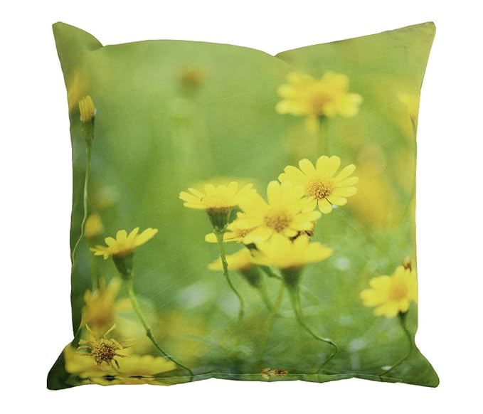 Nnice Outdoor Kissen Gänseblümchen Gelb Gartenkissen Blume Wasserabweisend 40x40cm