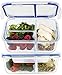 Misc Home B075CTS5N1 Large Premium 2 Pack 3 Compartment Glass Meal Prep Containers w/New Divider Seal Te, Clear