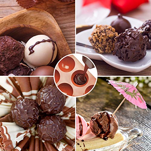 2Pack 6 Holes Chocolate Making Silicone Mold, Round Shape Silicone Mold, For Cake, Jelly, Pudding, Hot Chocolate Bomb