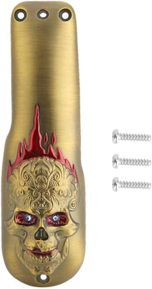 Electric Clipper Modification Outer Casing Zinc Alloy Retro Gradient Oil Head Clip Cover Trimmer Shell Protective Casing,Gold,Skull