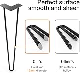 WINSOON 4Pcs 45 cm Hairpin Table Legs 450 Lbs Mid Century Modern Black view 2