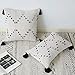 EIGRAMSET Bigcozy Boho Lumbar Pillow Cover Tassel, Farmhouse Small Cream Decorative, Modern Moroccan Accent Tribal Cotton Woven Pillow Case, 12