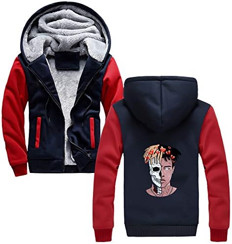 Xxxtentacion Keep Warm in Autumn Winter Motion Plus Velvet Thick Large Sizes Hoodie Men Coat