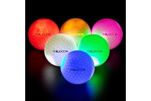 THIODOON Glow in The Dark Golf Balls with 7 Colors Keep Changing and Timer Resets Every Striking Light up LED Glowing Golf Balls 48 Hours Battery Life for Night Golfing