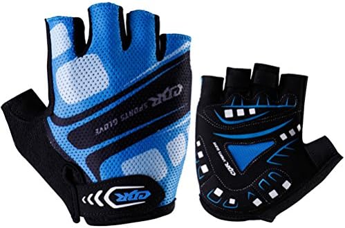 CBR Outdoor Sports Cycling Gloves Half Finger Biking Gloves Short Finger Gel Anti-vibration Blue,XL