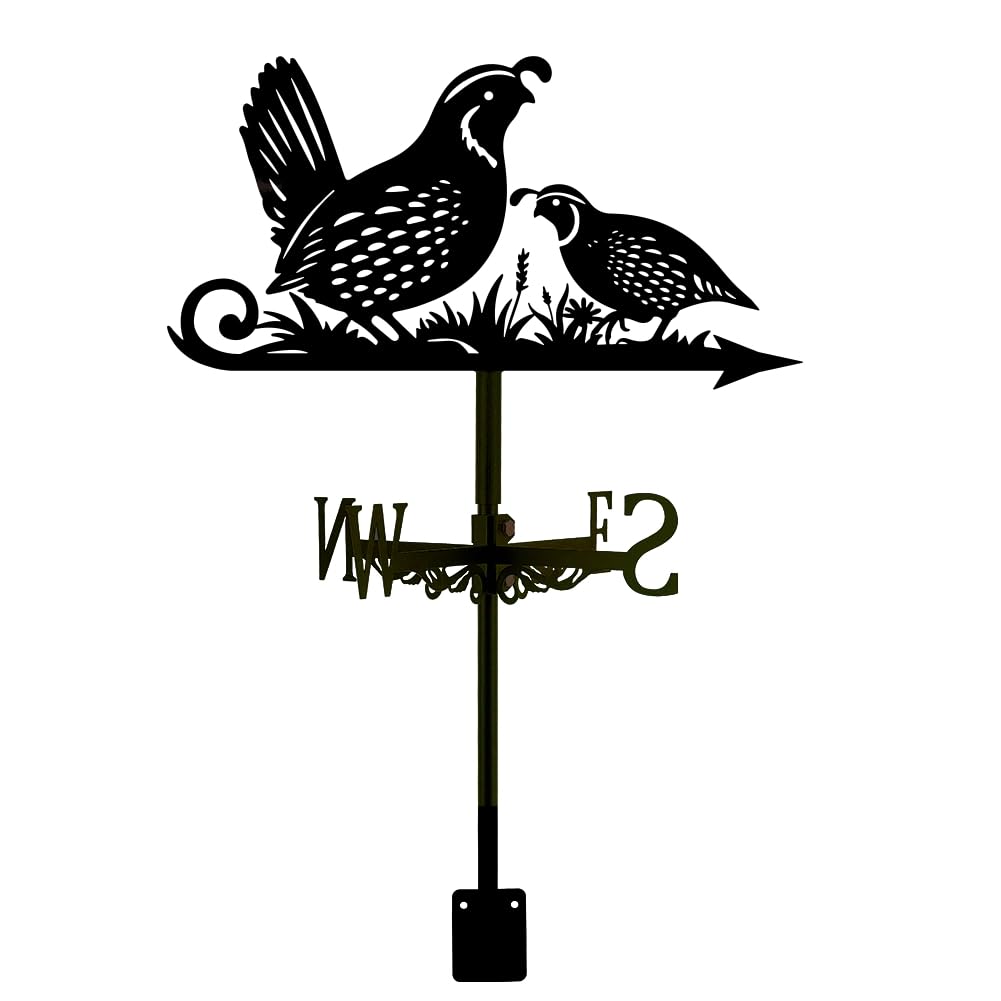 SUPERDANT Quail Weather Vane Quail Weathervane Metal Wind Vanes Animal Theme Weather Vane Birds Weathervane Garden Ornament for Farmhouse Garden Outdoor Yard Roof Shed Decoration
