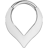 FANSING 316L Surgical Steel Teardrop Shaped Piercing Rings for Septum Daith