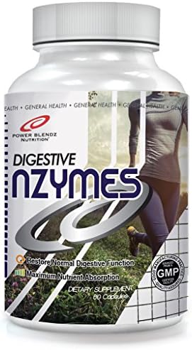 Power Blendz Digestive nZYMES complete digestive enzymes diet supplement with lipase, amylase and medium chain triglycerides - 60 capsules by Power Blendz