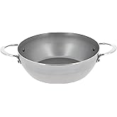de Buyer MINERAL B Carbon Steel Country Fry Pan with Two Handles - 11” Diameter, 7.7” Cooking Surface - Ideal for Sauteing, Simmering, Deep & Stir Frying - Naturally Non-Stick Finish - Made in France