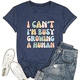 Tewmeu Mama Shirts for Women Funny Pregnancy Announcement Shirt Boy Mom Graphic Tee Tops Moms Club Outfits
