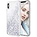 Maxdara Case for iPhone X/iPhone XS Glitter Case Liquid Flowing Luxury Bling Sparkle Glitter Shockproof Girls Women Case X/XS 5.8 inches (Silver)